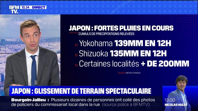 Japon: les cumuls de pluie très importants en l'espace de 12h