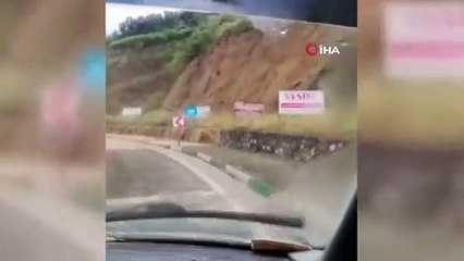 Bursa'da yağış nedeniyle yol çöktü! O anlar kamerada