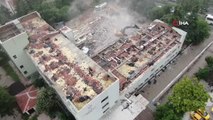 Son dakika: Zübeyde Hanım Doğumevi Hastanesi saniyeler içinde böyle yıkıldı