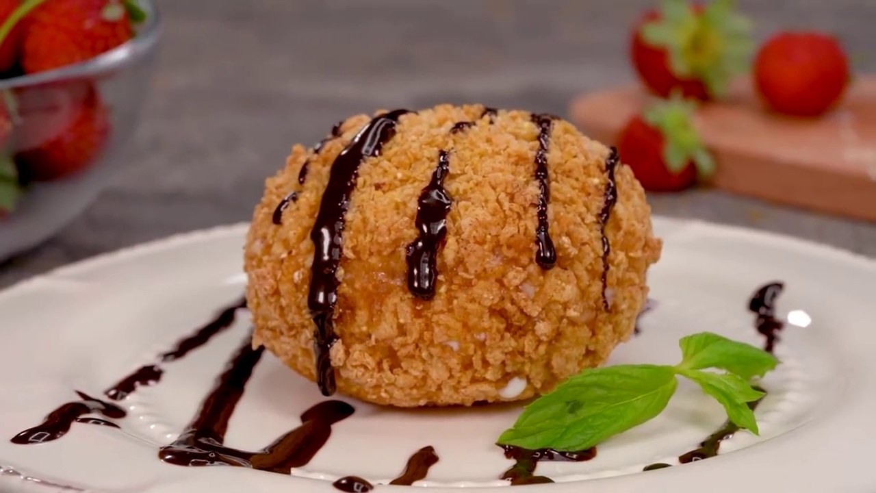 3 Malzemeyle Anında Serinleten Yaz Tatlısı ✅ Çıtır Çıtır Kızarmış Dondurma