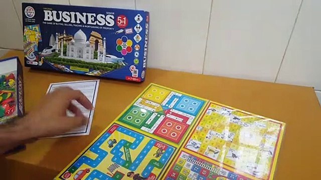 Unboxing and Review of ratna senior business board game 5in1 with plastic coin currency