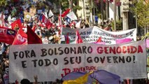 Protest against Brazil President Bolsonaro over Covid-19 situation