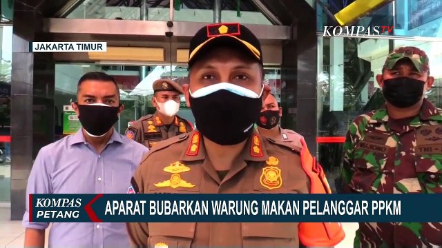 Hari Pertama PPKM Darurat, Warung Layani Makan Ditempat Dibubarkan Satpol PP