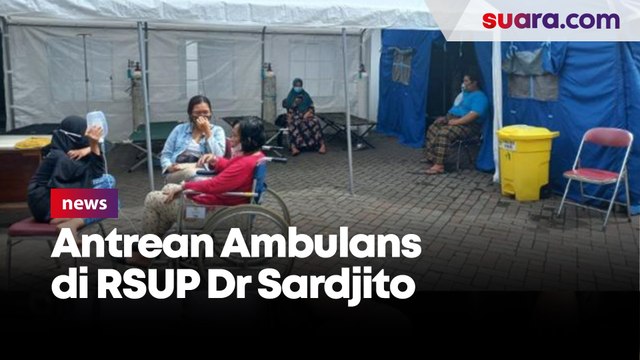 Suasana terkini RSUP Dr Sardjito setelah sempat terjadi antrean ambulans pasien covid-19, Sabtu (3/7/2021).