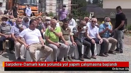 Sarpdere-Damarlı kara yolunda yol yapım çalışmasına başlandı