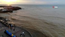 Karadeniz’de yağmurun ardından denizin rengi değişti