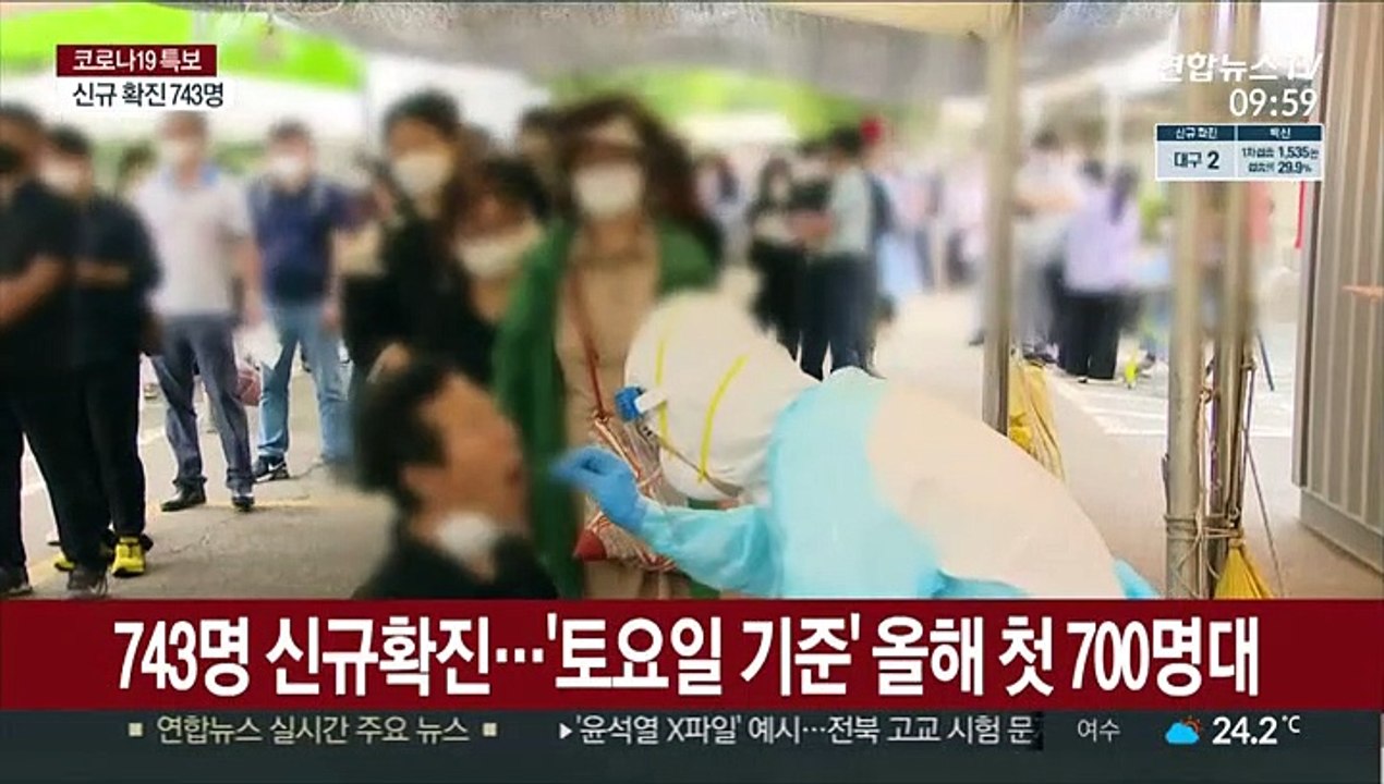 743명 신규확진…'토요일 기준' 올해 첫 700명대
