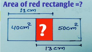 find the area of the middle rectangle | बीच वाली आयत का क्षेत्रफल ज्ञात कीजिये