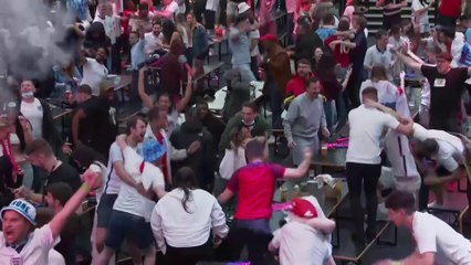England fans go wild in Croydon Box Park as they put four goals past Ukraine at Euro 2020