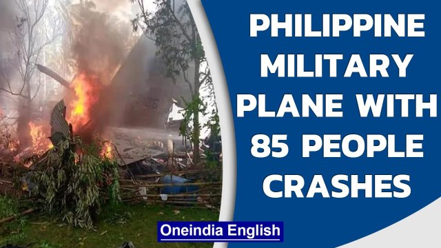 Philippine military plane carrying 85 people crashes, 40 rescued | Oneindia News