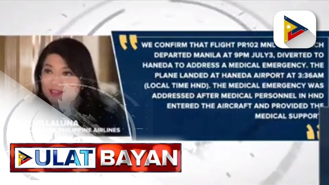 Eroplano ng PAL na patungong Amerika, bumalik ng bansa dahil sa pasahero na nagreklamo tungkol sa kalusugan