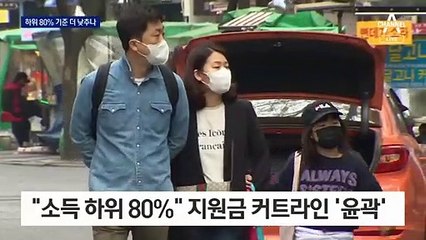 하위 80%보다 더 낮추나…‘지원금 커트라인’ 민주당 반발