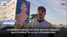 Multi-story mural for hometown hero Lionel Messi