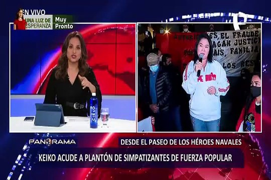 Keiko Fujimori acudió a plantón de simpatizantes de Fuerza Popular