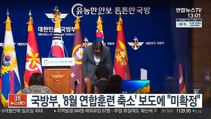 국방부, '8월 연합훈련 축소' 보도에 "미확정"