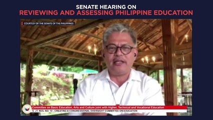 Senate of the Philippines: Hearing on reviewing and assessing Philippine education