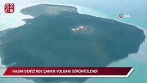 Hazar Denizi'nde patlamanın meydana geldiği Çamur Volkanı görüntülendi