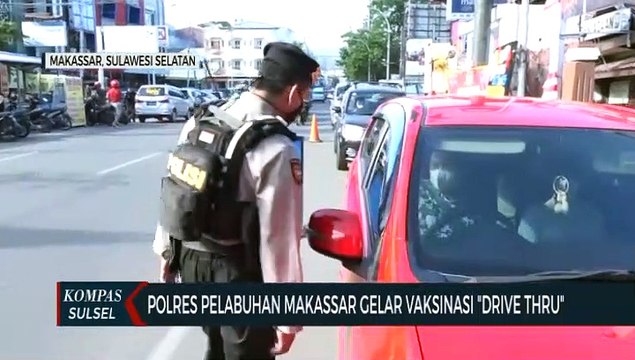 Polres Pelabuhan Makassar Gelar Vaksinasi Drive Thru