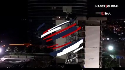 Bir kısmı çöken binayı böyle yıktılar