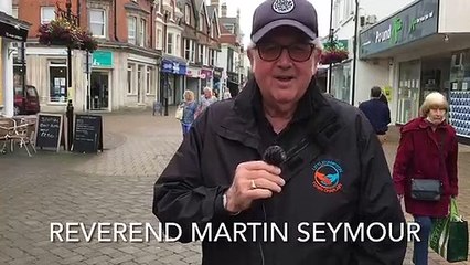Reverend Martin Seymour talking in Littlehampton