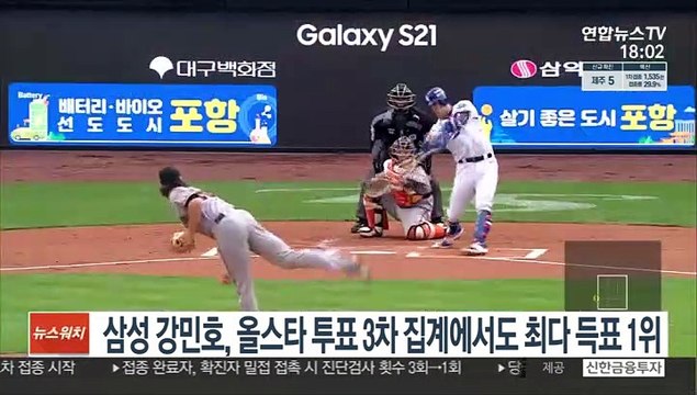 삼성 강민호, 올스타 투표 3차 집계에서도 최다 득표 1위