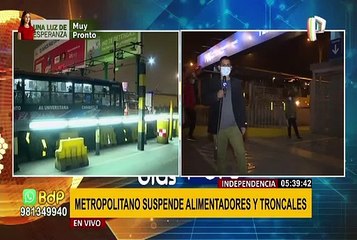 Metropolitano suspenderá HOY servicio de ruta troncal y alimentadores por falta de pago