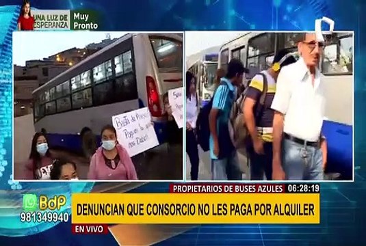 Propietarios de buses azules denuncian que consorcio no les paga alquiler