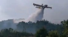 Rosciano (PE) - Incendio boschivo, in azione Canadair (05.07.21)