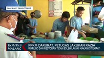 PPKM Darurat di Kota Malang, Petugas Razia Restoran Yang Masih Layani Makan di Tempat