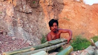 Build Bamboo House Near Nature Swimming Pool On The Cliff | Building Skill