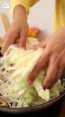 Chou chinois au champignon et riz vertical