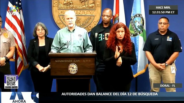 Autoridades dan balance del día 12 de búsqueda del derrumbe en #Surfide #Miami - #4Jul - Ahora