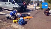 Duas pessoas ficam feridas após colisão entre moto e Van na Avenida Brasil, no Pacaembu