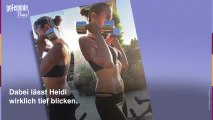 Verschwitzt: Heidi Klum lässt beim Sport tief blicken