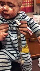 Babies First Oreo Experience Makes a Mess