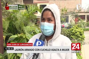 Delincuente amedrentó con cuchillo a mujer para robarle en SJL