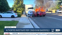 Good Samaritans helped rescue a driver from his burning vehicle in Northwest Bakersfield