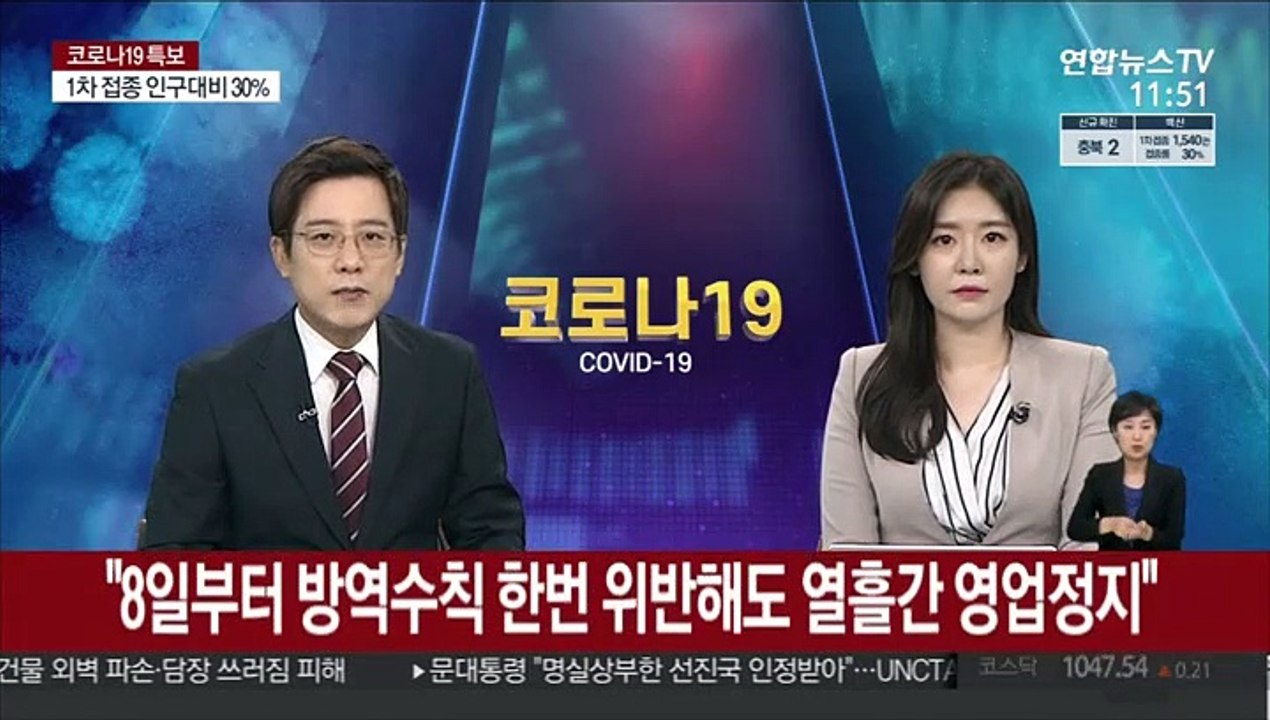 김총리 "8일부터 방역수칙 한번 위반해도 열흘간 영업정지"
