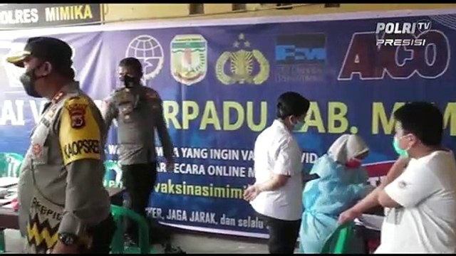 Wakapolda Papua Meninjau langsung Gerai Vaksinasi Terpadu di Kabupaten Mimika