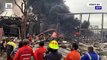 Firefighters douse flames after explosion at plastics factory near Bangkok