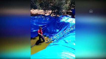 MERSİN - Sulama havuzunda mahsur kalan tilki yavrusu kurtarıldı