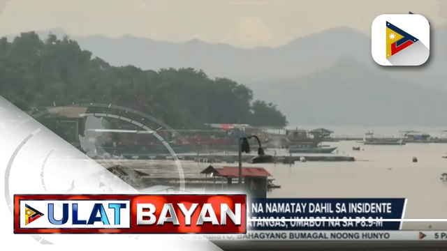 Halaga ng mga bangus at tilapia na namatay dahil sa insidente ng fish mortality sa Talisay, Batangas, umabot na sa P8.9-M