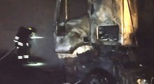 Genova - Camion in fiamme sulla A10 in galleria tra Pra' e Pegli (06.07.21)