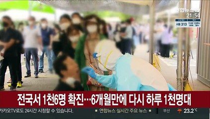 전국서 1천6명 확진…6개월만에 다시 하루 1천명대