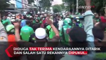 Rusuh! Ratusan Ojol Bentrok Dengan Kelompok Debt Collector Mata Elang di Sawah Besar