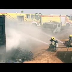 حريق شاحنة ام القيوين