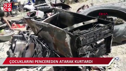 Mutfakta patlayan buzdolabı evi kül etti, çocuklarını pencereden atarak kurtardı