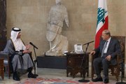 Lübnan Cumhurbaşkanı Avn, Katar Dışişleri Bakanı ile ülkesindeki hükümet krizini görüştü