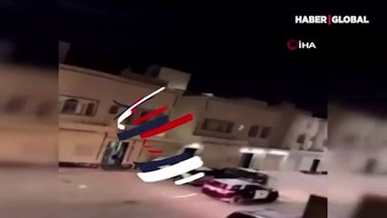 Suudi Arabistan'da evin çatısında dolaşan aslan paniğe neden oldu