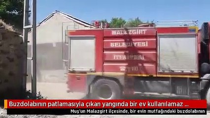 Buzdolabının patlamasıyla çıkan yangında bir ev kullanılamaz hale geldi